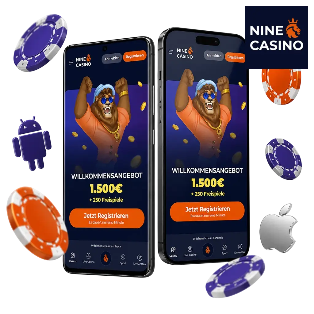 Nine Casino App auf Smartphone